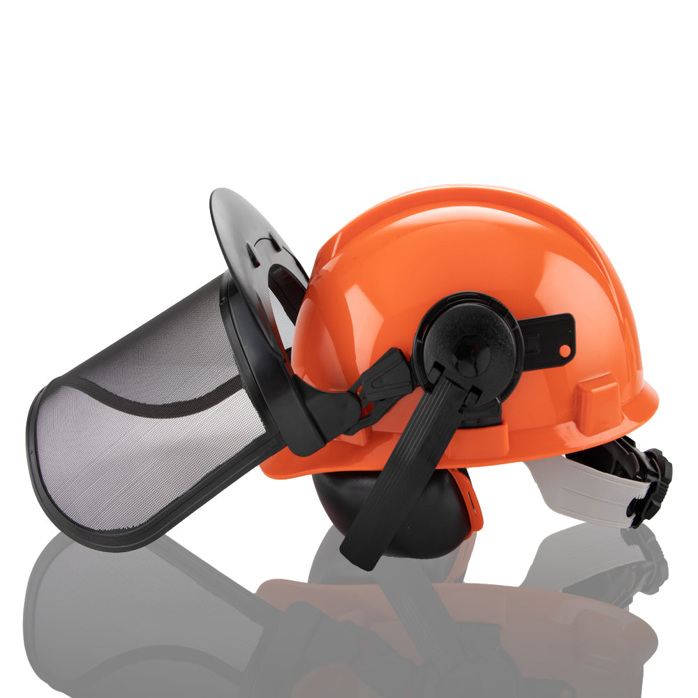 Chainsaw Brushcutter Hard Hat Safety Helmet Face Shield With Visor