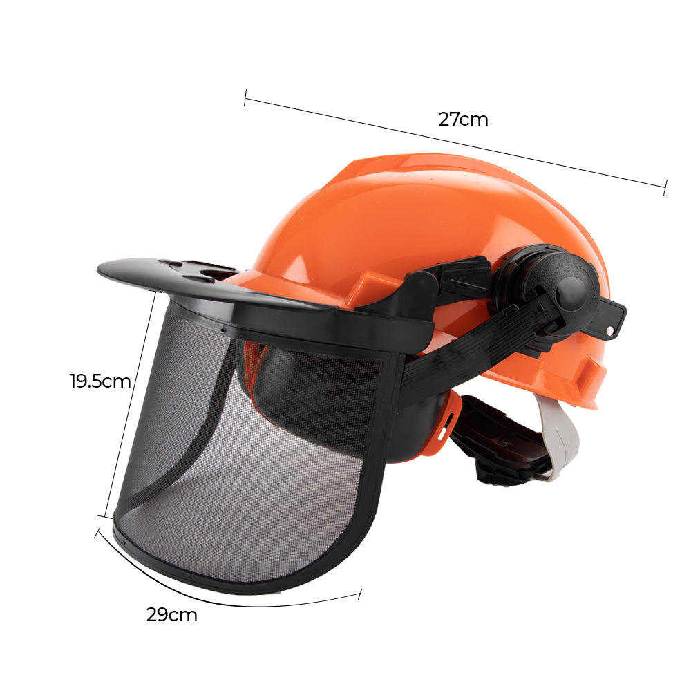 Chainsaw Brushcutter Hard Hat Safety Helmet Face Shield With Visor
