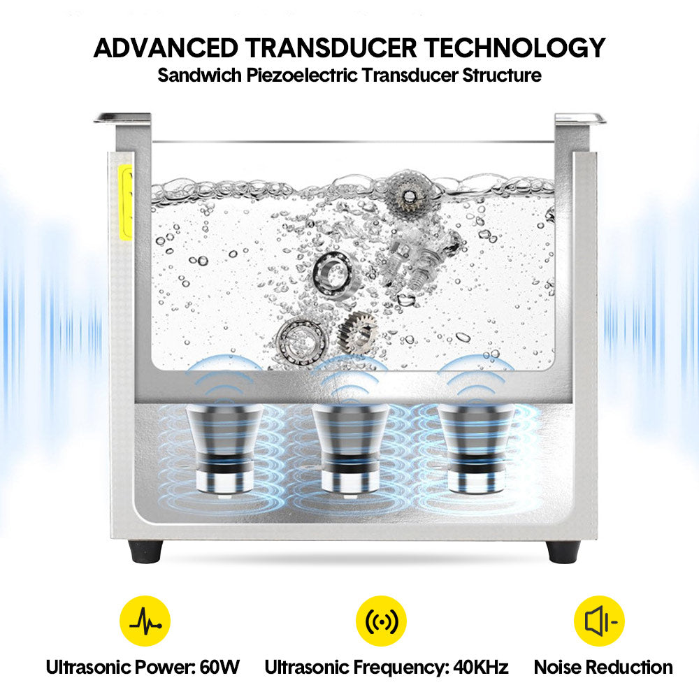 2L Ultrasonic Cleaner Lab-Grade Stainless Steel Ultrasonic Cleaning Machine