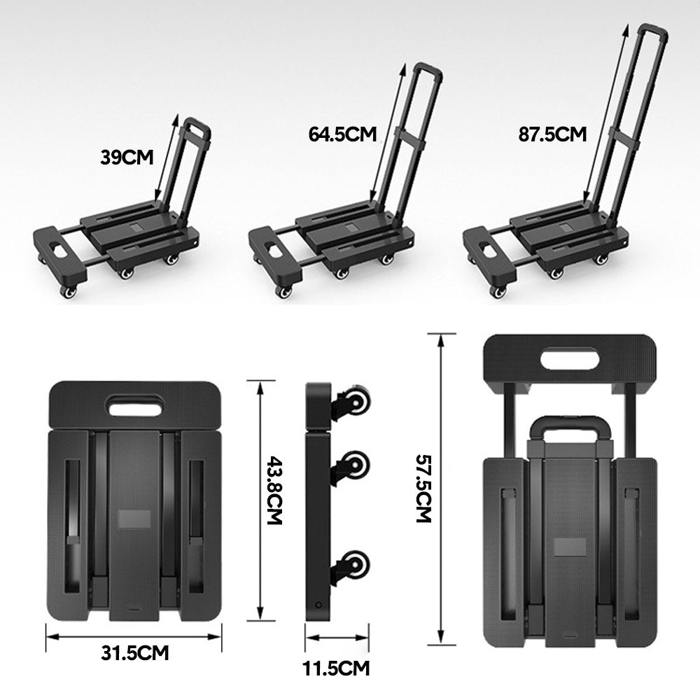 6-Wheel Folding Hand Truck Heavy Duty 227kg Capacity