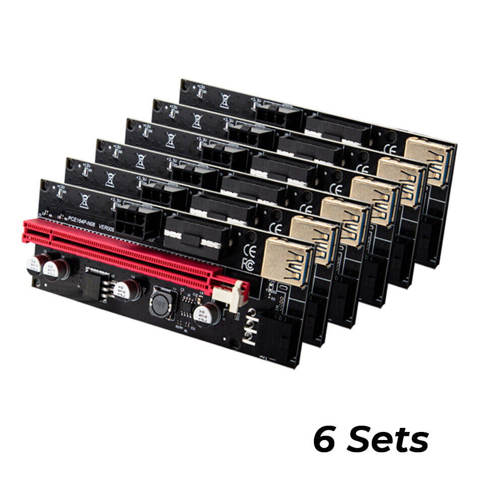 PCIe 1X-16X Riser Extender Kit for Aussie Crypto Miners Gold-Plated