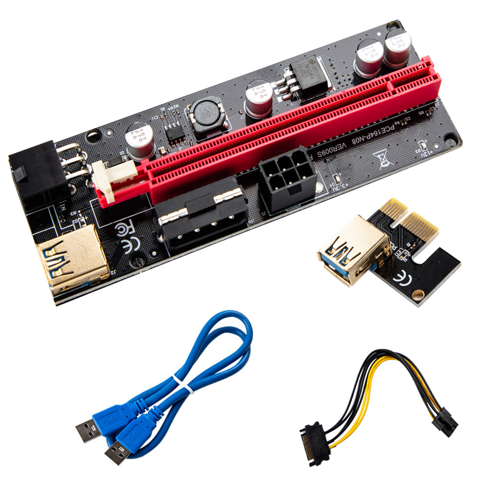 PCIe 1X-16X Riser Extender Kit for Aussie Crypto Miners Gold-Plated