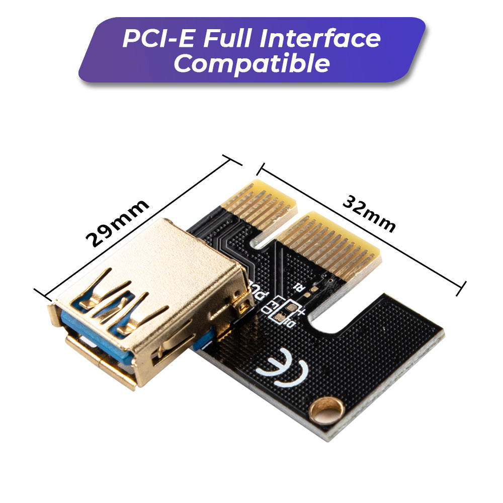 PCIe 1X-16X Riser Extender Kit for Aussie Crypto Miners Gold-Plated