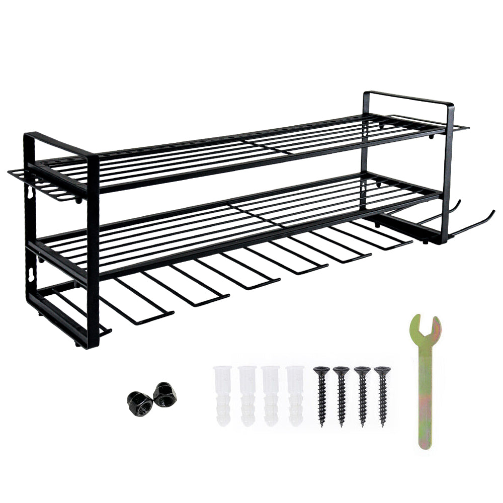 Power Tool Organizer Wall Mount 7 Drill Holder 3 Layer Heavy Duty
