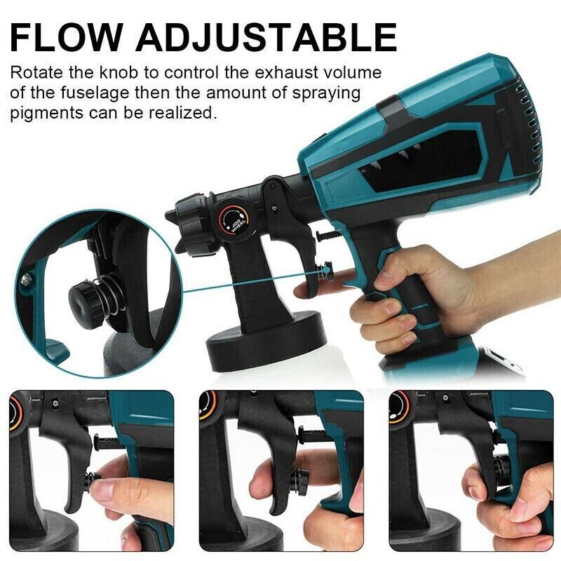 1400ml Cordless High Pressure Spray Gun Flow Adjustable Spray Gun