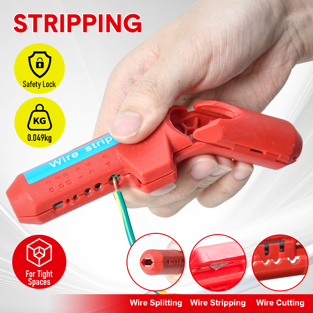 Wire Stripper Ergonomic Curved Handle Cable Stripping Splitting Cut Tool