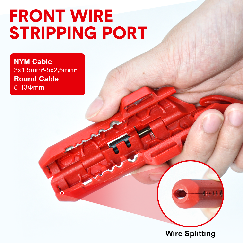 Wire Stripper Ergonomic Curved Handle Cable Stripping Splitting Cut Tool