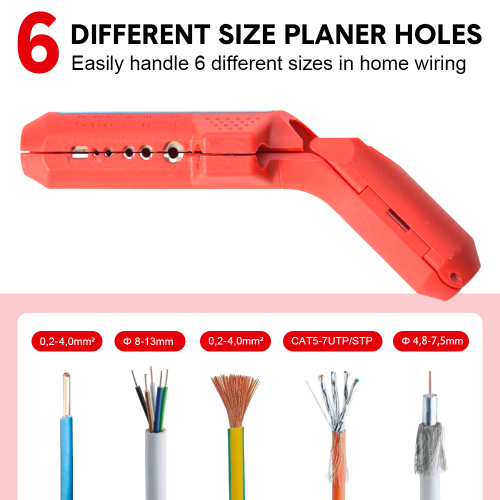 Wire Stripper Ergonomic Curved Handle Cable Stripping Splitting Cut Tool