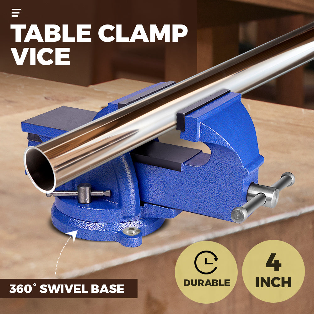 Heavy Duty 4" Bench Vice Table-Top Clamp Vise with Anvil Swivel Base