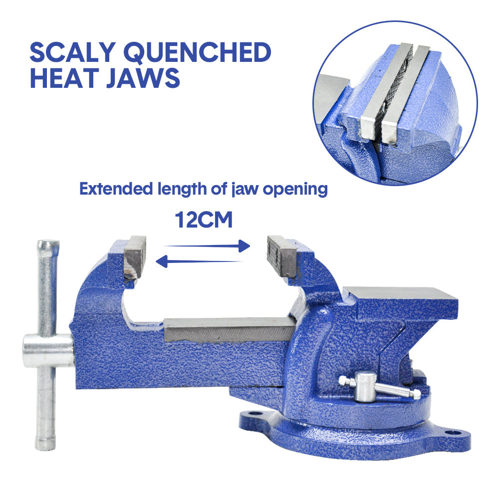 Heavy Duty 4" Bench Vice Table-Top Clamp Vise with Anvil Swivel Base