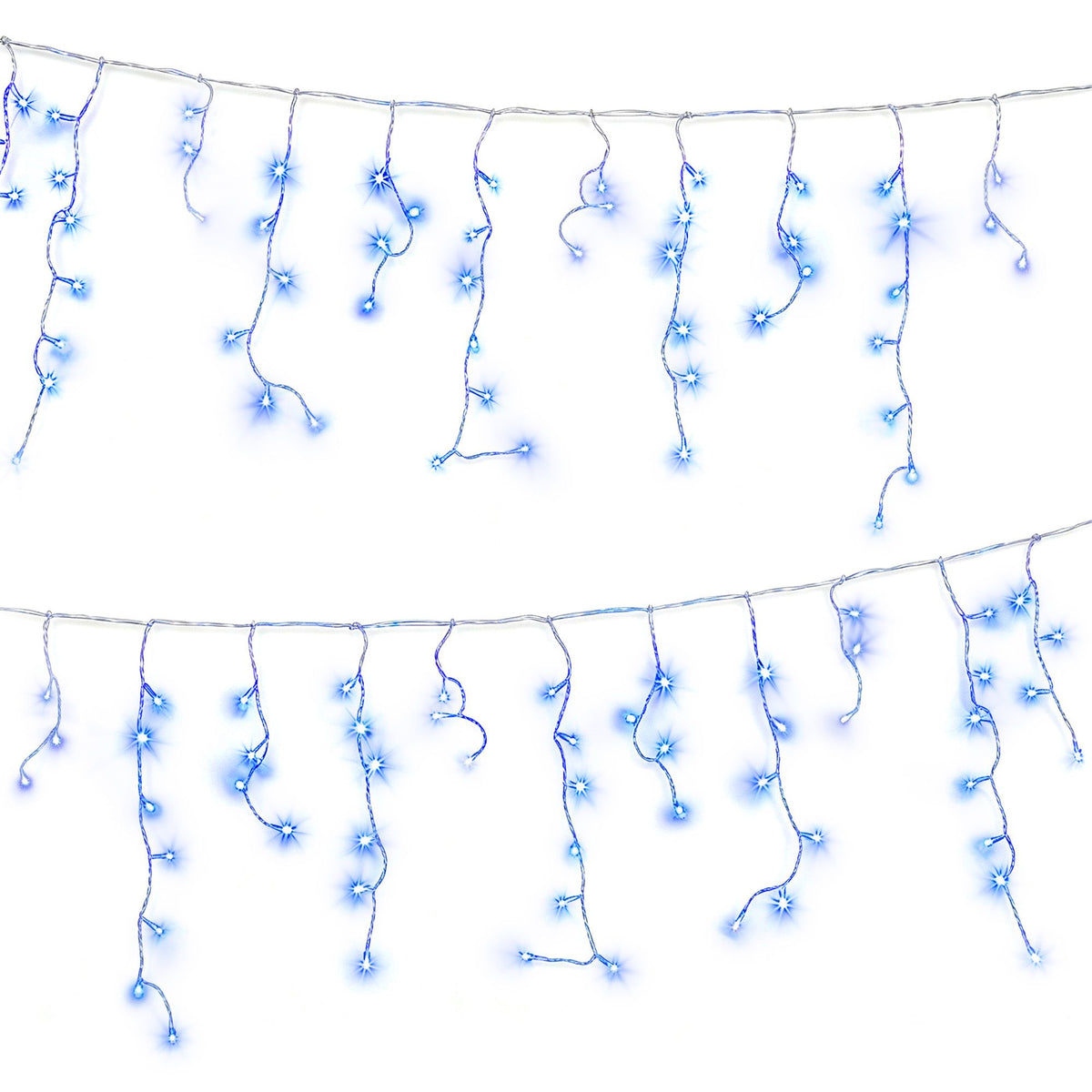 32M Christmas Lights Solar Icicle String Lights Blue