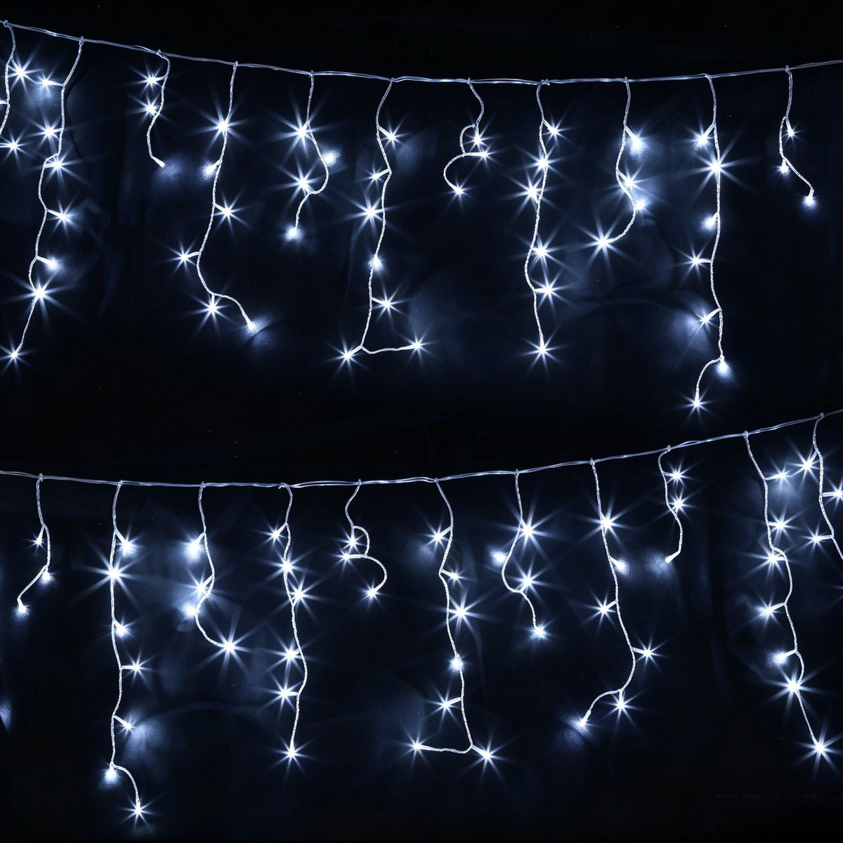 32M Christmas Lights Solar Icicle String Lights Cool White
