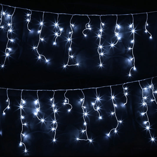 32M Christmas Lights Solar Icicle String Lights Cool White