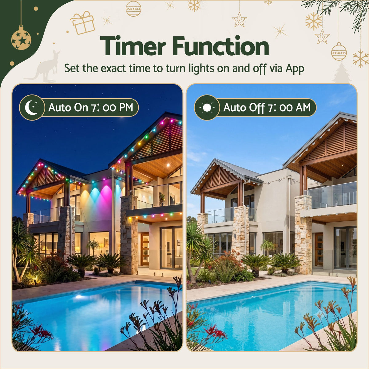 30M Christmas Permanent Outdoor Lights Smart Eaves